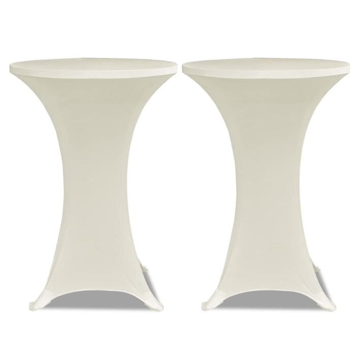 Husă de masă cu picior Ø70 cm, 4 buc., crem, elastic - WALTI WALTI