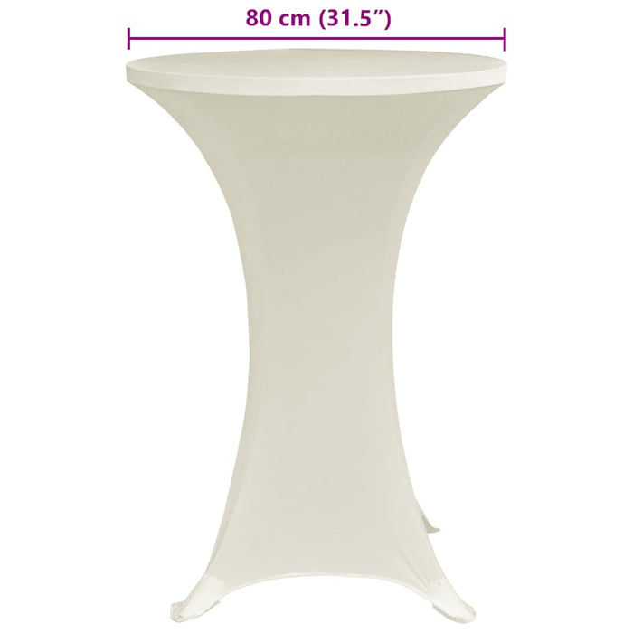 Husă de masă cu picior, 4 buc., crem, Ø80 cm elastic - WALTI WALTI
