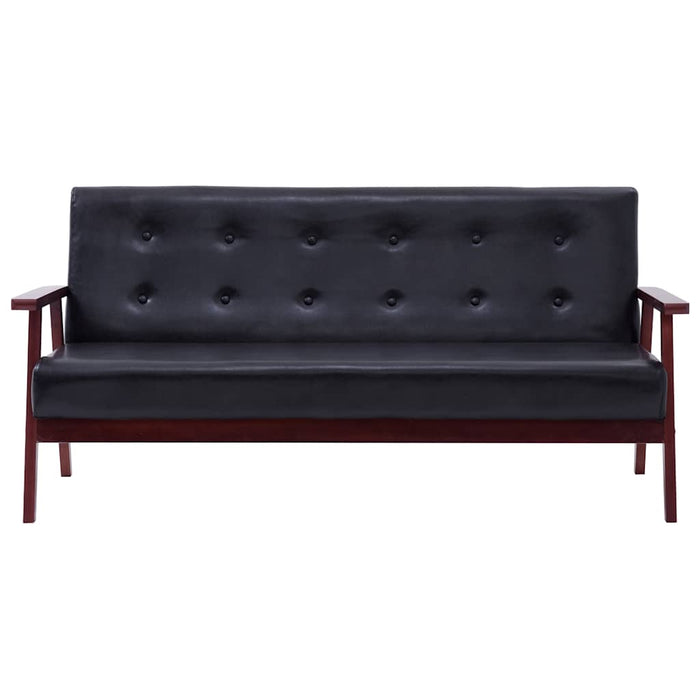 Set canapea, 3 piese., negru, piele artificială - WALTI WALTI