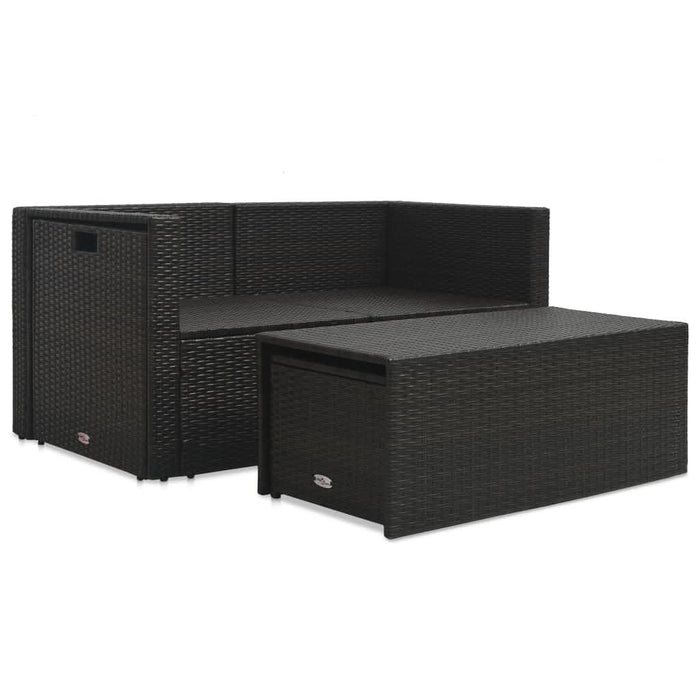 Set mobilier de grădină cu perne, 6 piese, maro, poliratan - WALTI WALTI