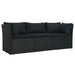 Set mobilier de grădină cu perne, 4 piese, negru, poliratan - WALTI WALTI