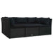 Set mobilier de grădină cu perne, 4 piese, negru, poliratan - WALTI WALTI