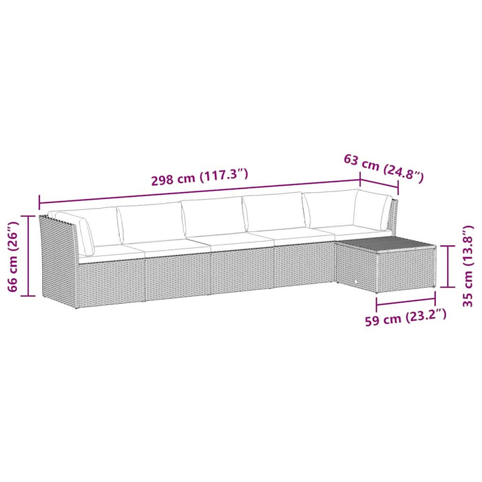 Set mobilier de grădină cu perne, 4 piese, negru, poliratan - WALTI WALTI