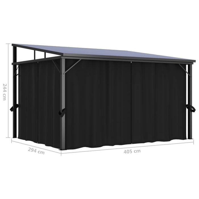 Pavilion cu perdele, antracit, 405 x 294 x 244 cm - WALTI WALTI
