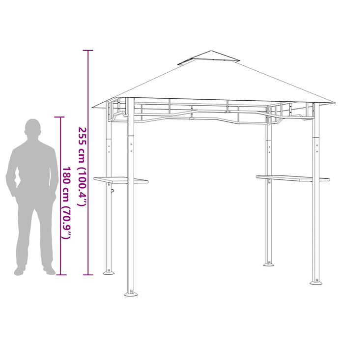 Pavilion de grătar, antracit, 240 x 150 x 255 cm, oțel - WALTI WALTI