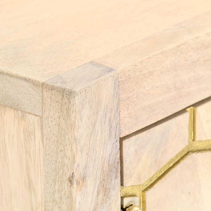 Dulap, auriu, 120 x 30 x 75 cm, lemn masiv de mango WALTI