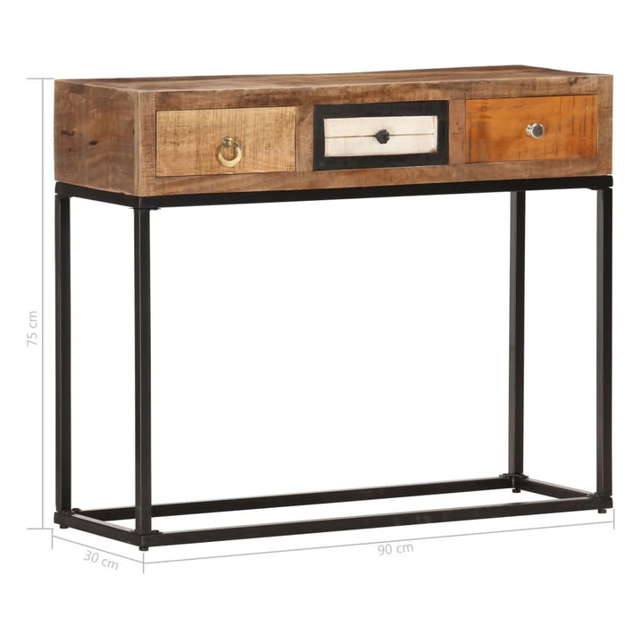 Masă consolă, auriu, 90 x 30 x 75 cm, lemn masiv reciclat - WALTI WALTI