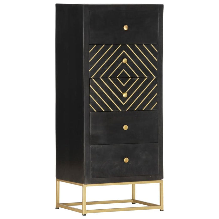 Dulap cu sertare, negru și auriu, 45x30x105 cm, lemn de mango - WALTI WALTI