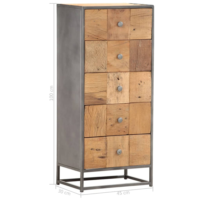 Dulap cu sertare, 45 x 30 x 100 cm, lemn masiv reciclat - WALTI WALTI