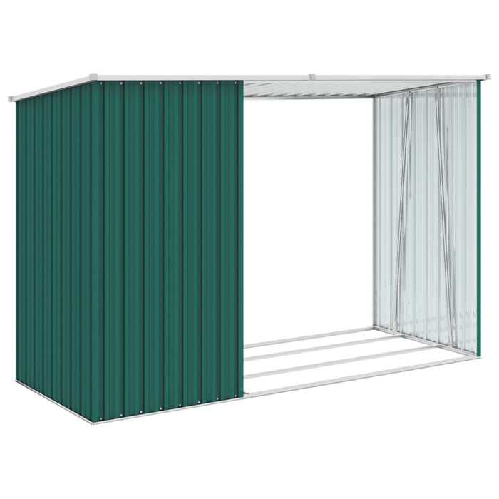 Șopron grădină lemne de foc, verde, 245x98x159 cm oțel zincat - WALTI WALTI