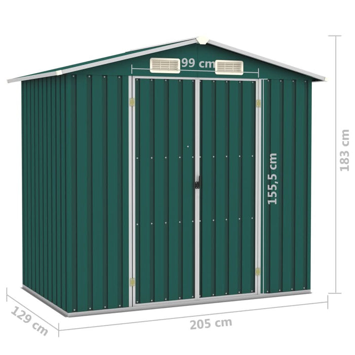 Șopron de grădină, verde, 205 x 129 x 183, oțel galvanizat - WALTI WALTI