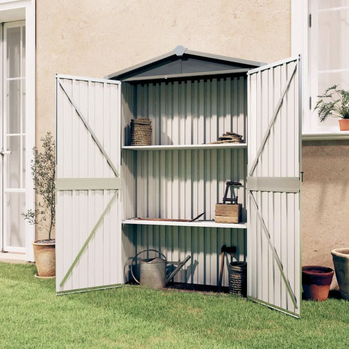 Șopron de grădină, gri, 116x45x175 cm, oțel galvanizat - WALTI WALTI