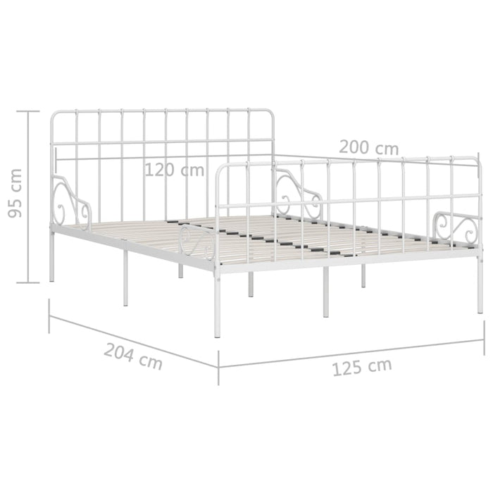 Cadru de pat cu bază din șipci, alb, 120 x 200 cm, metal - WALTI WALTI
