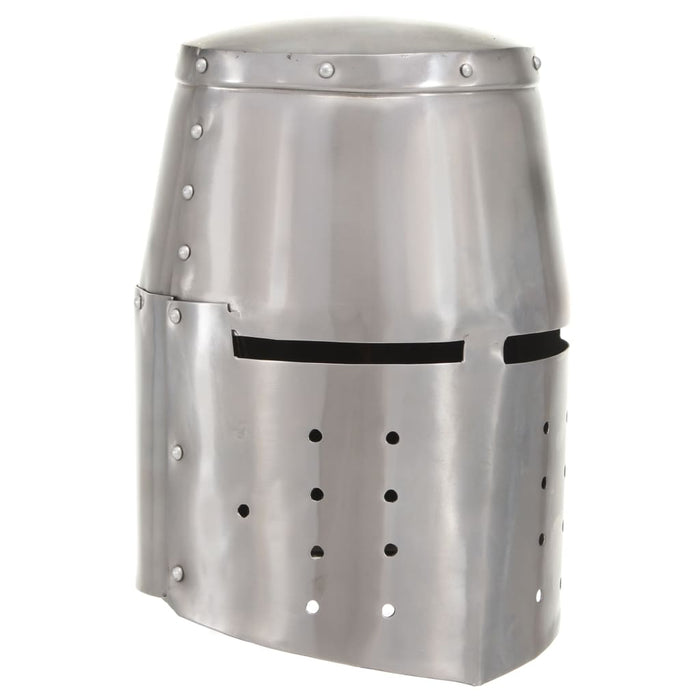 Coif cavaler medieval antic, jocuri pe roluri, argintiu, oțel WALTI