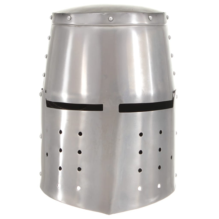 Coif cavaler medieval antic, jocuri pe roluri, argintiu, oțel WALTI