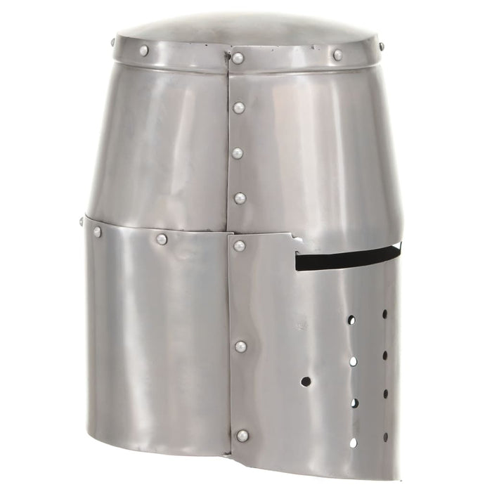 Coif cavaler medieval antic, jocuri pe roluri, argintiu, oțel WALTI