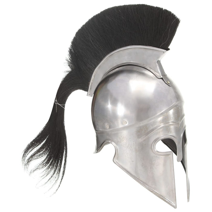 Coif războinic grec aspect antic, joc roluri, argintiu, oțel - WALTI WALTI