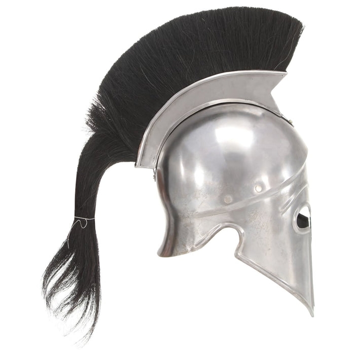 Coif războinic grec aspect antic, joc roluri, argintiu, oțel - WALTI WALTI
