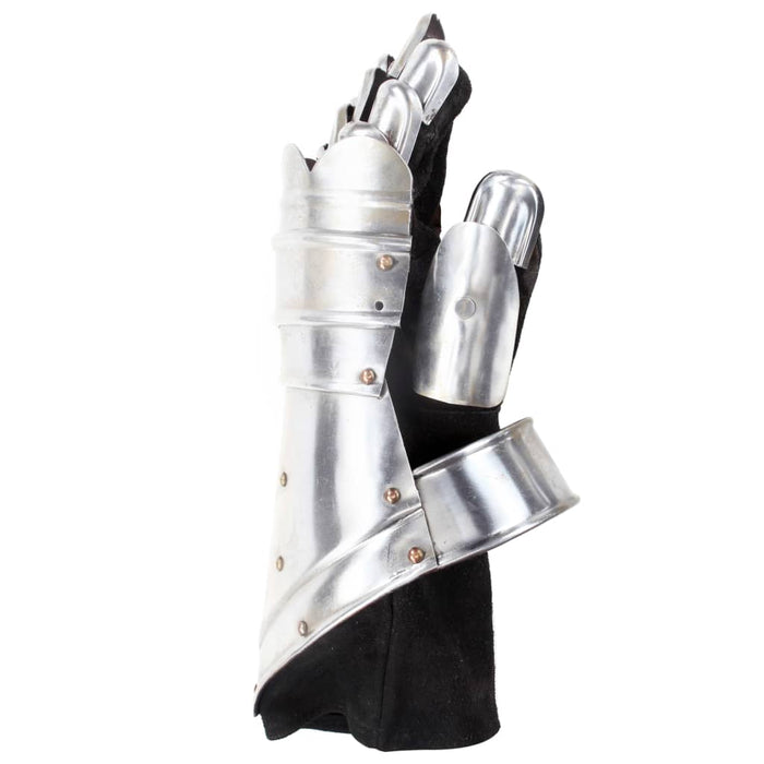 Mănuși cavaler medieval, joc de rol, argintiu, oțel WALTI