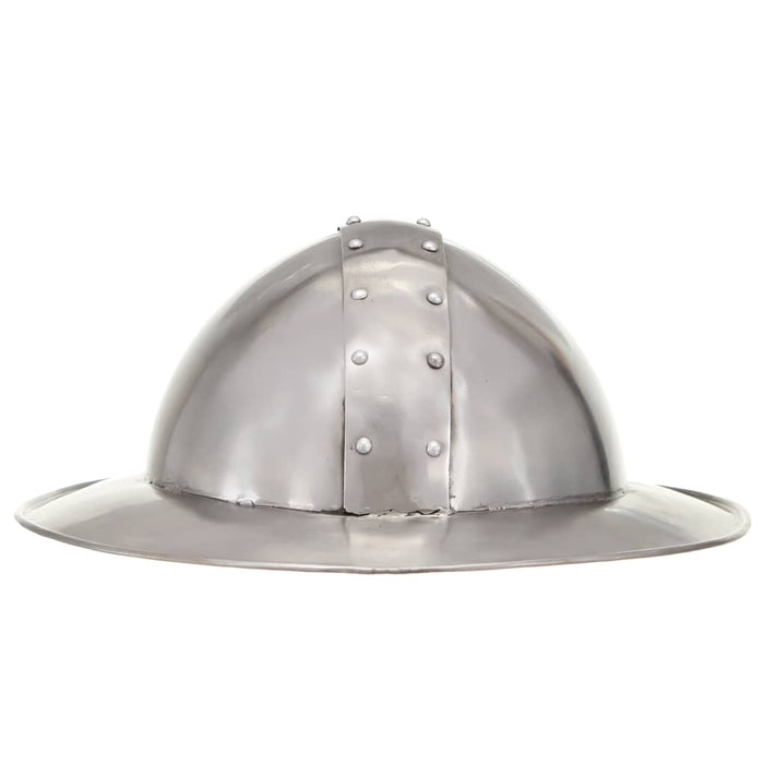 Coif cavaler medieval antic, jocuri de rol, argintiu, oțel WALTI