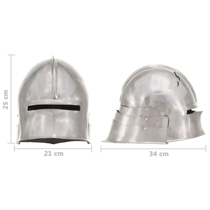 Coif cavaler medieval antic, jocuri pe roluri, argintiu, oțel - WALTI WALTI