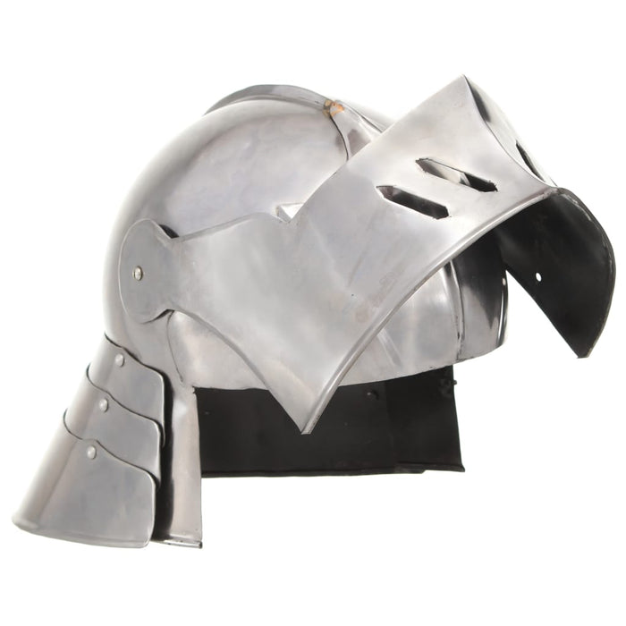 Coif cavaler medieval antichizat jocuri pe roluri argintiu oțel - WALTI WALTI