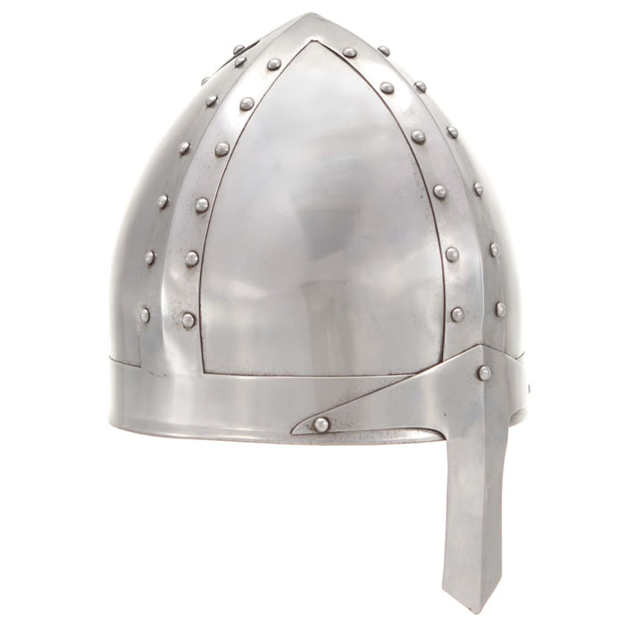 Coif cavaler medieval antic, jocuri de rol, argintiu, oțel - WALTI WALTI