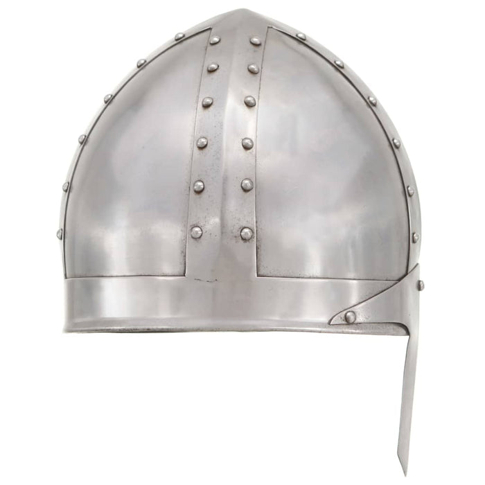 Coif cavaler medieval antic, jocuri de rol, argintiu, oțel - WALTI WALTI