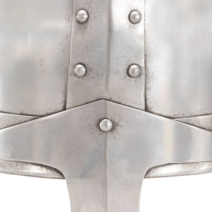 Coif cavaler medieval antic, jocuri de rol, argintiu, oțel - WALTI WALTI