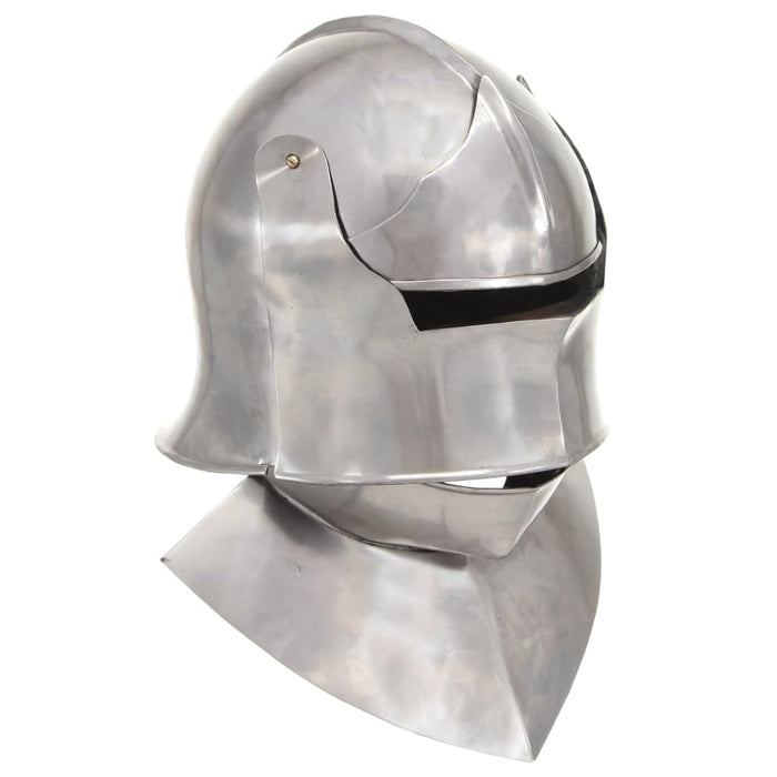 Coif cavaler medieval antic, jocuri de rol, argintiu, oțel - WALTI WALTI