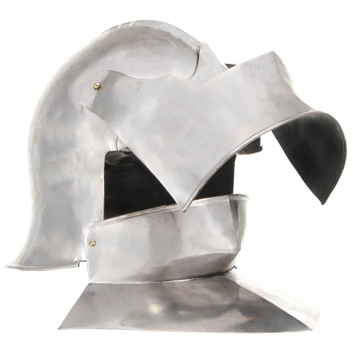 Coif cavaler medieval antic, jocuri de rol, argintiu, oțel - WALTI WALTI