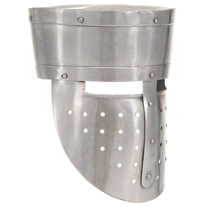 Coif cavaler medieval antic, jocuri pe roluri, argintiu, oțel - WALTI WALTI