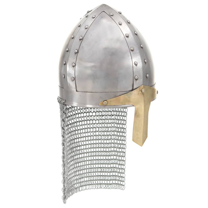 Coif cavaler cruciat antichizat joc de rol argintiu oțel WALTI