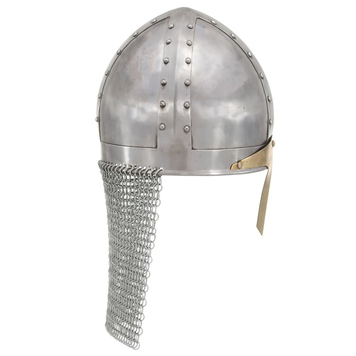 Coif cavaler cruciat antichizat joc de rol argintiu oțel WALTI