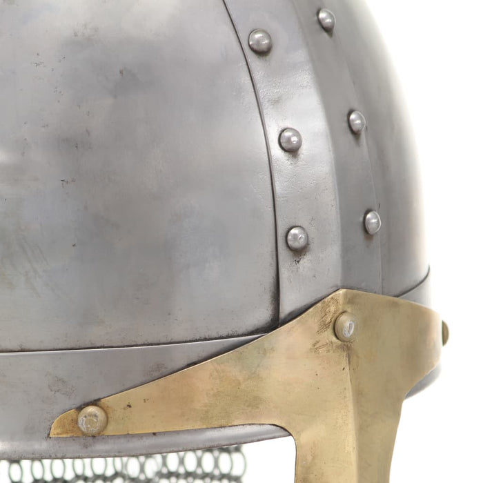 Coif cavaler cruciat antichizat joc de rol argintiu oțel WALTI