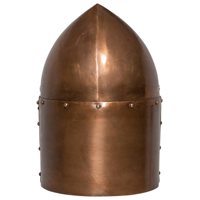 Coif cavaler medieval antichizat, jocuri roluri, arămiu, oțel WALTI