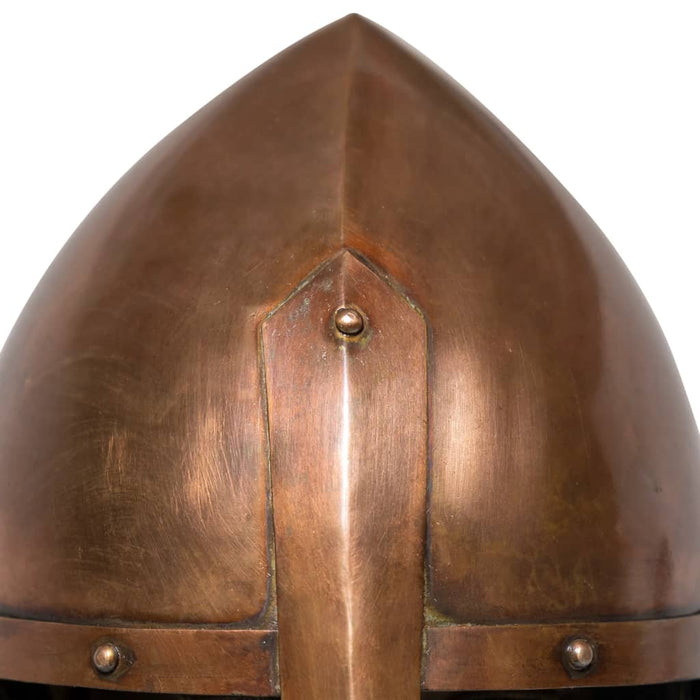 Coif cavaler medieval antichizat, jocuri roluri, arămiu, oțel WALTI