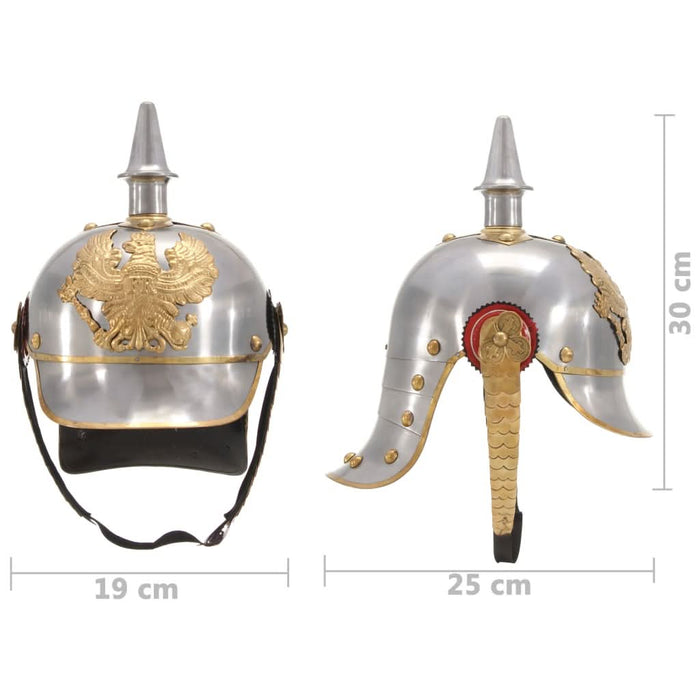 Coif german prusac replică antichizată joc roluri argintiu oțel - WALTI WALTI