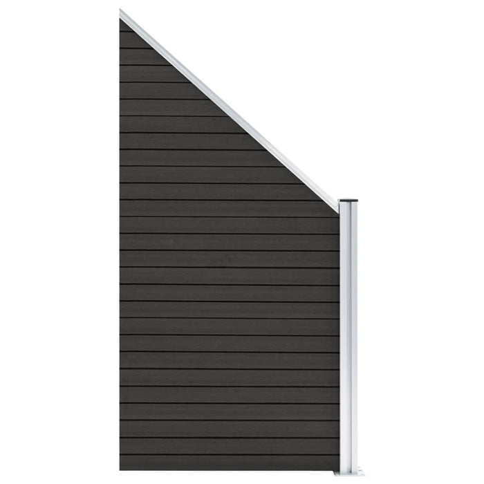 Panou de gard, gri, 95x(105-180) cm, WPC - WALTI WALTI