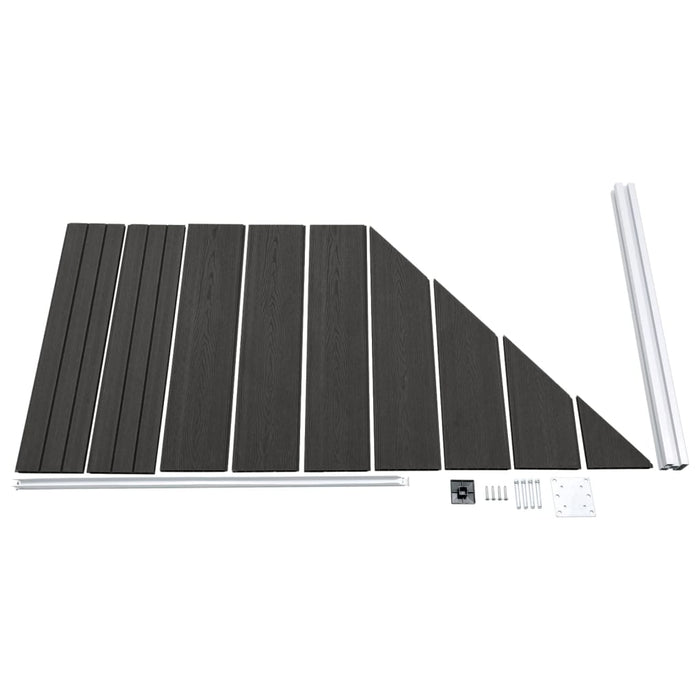 Panou de gard, gri, 95x(105-180) cm, WPC - WALTI WALTI