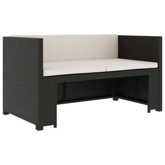 Set mobilier de grădină cu perne, 5 piese, negru, poliratan - WALTI WALTI