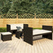 Set mobilier de grădină cu perne, 5 piese, negru, poliratan - WALTI WALTI