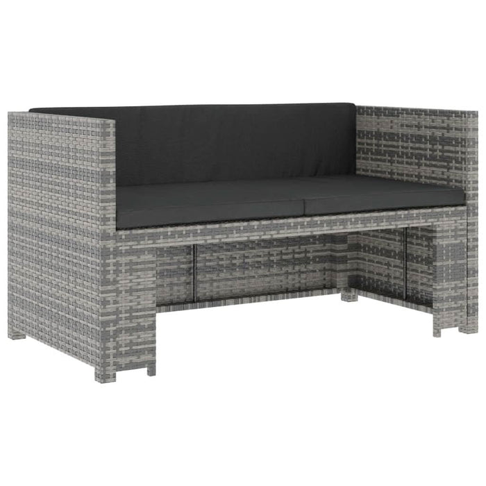 Set mobilier de grădină cu perne, 5 piese, gri, poliratan - WALTI WALTI