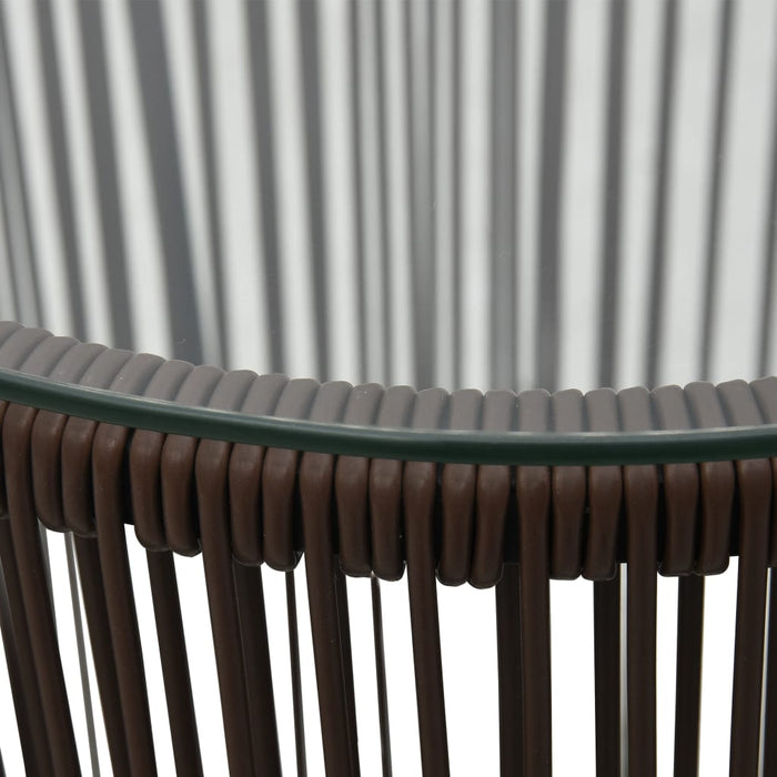 Set mobilier de bistro cu perne, 3 piese, maro, ratan PE - WALTI WALTI