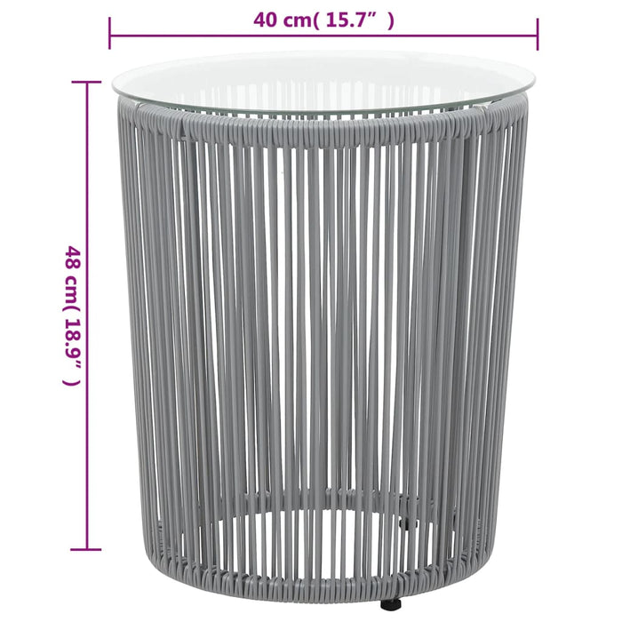 Set mobilier de bistro cu perne, 3 piese, gri, ratan PE - WALTI WALTI
