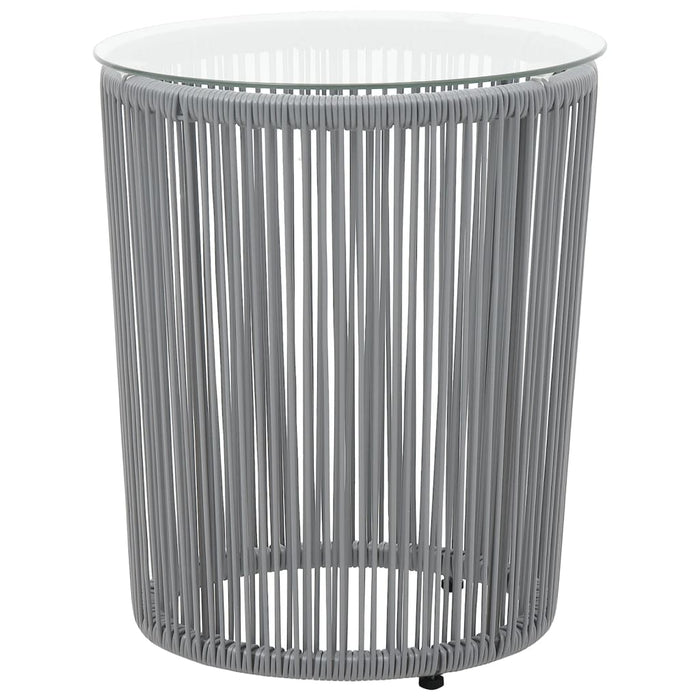 Set mobilier de bistro cu perne, 3 piese, gri, ratan PE - WALTI WALTI