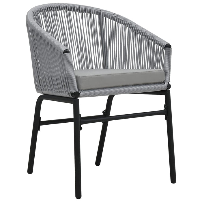 Set mobilier de bistro cu perne, 3 piese, gri, ratan PE - WALTI WALTI