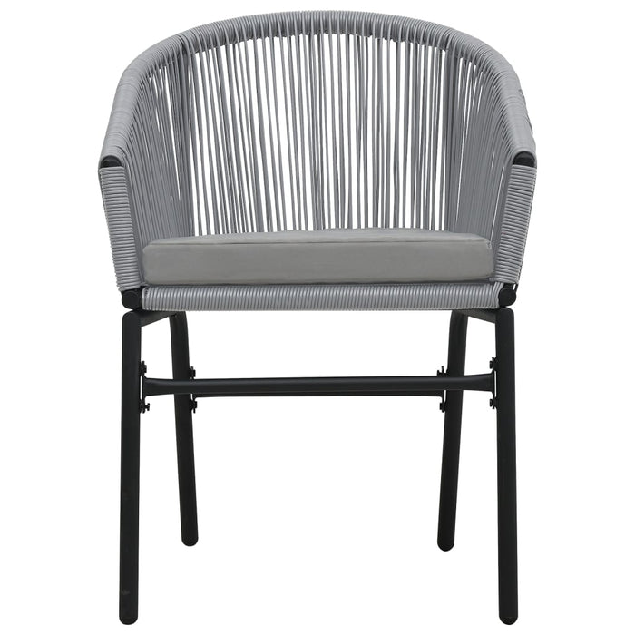 Set mobilier de bistro cu perne, 3 piese, gri, ratan PE - WALTI WALTI