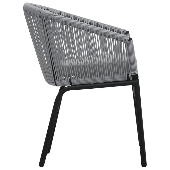 Set mobilier de bistro cu perne, 3 piese, gri, ratan PE - WALTI WALTI