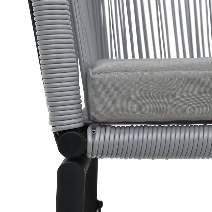 Set mobilier de bistro cu perne, 3 piese, gri, ratan PE - WALTI WALTI